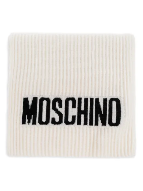 Moschino ribbed logo scarf