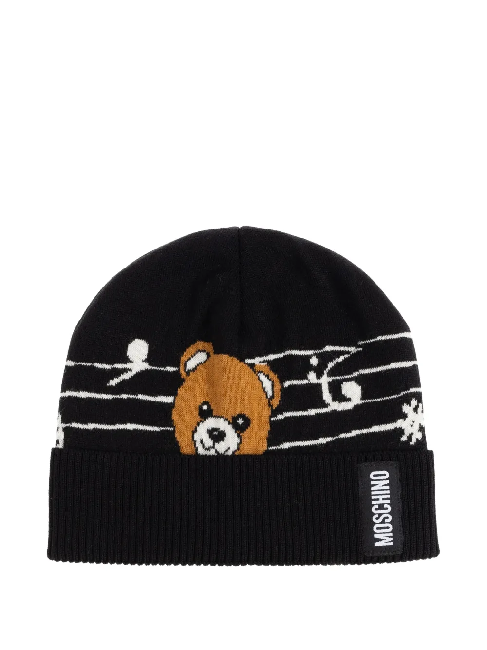 Moschino teddy-bear beanie Zwart
