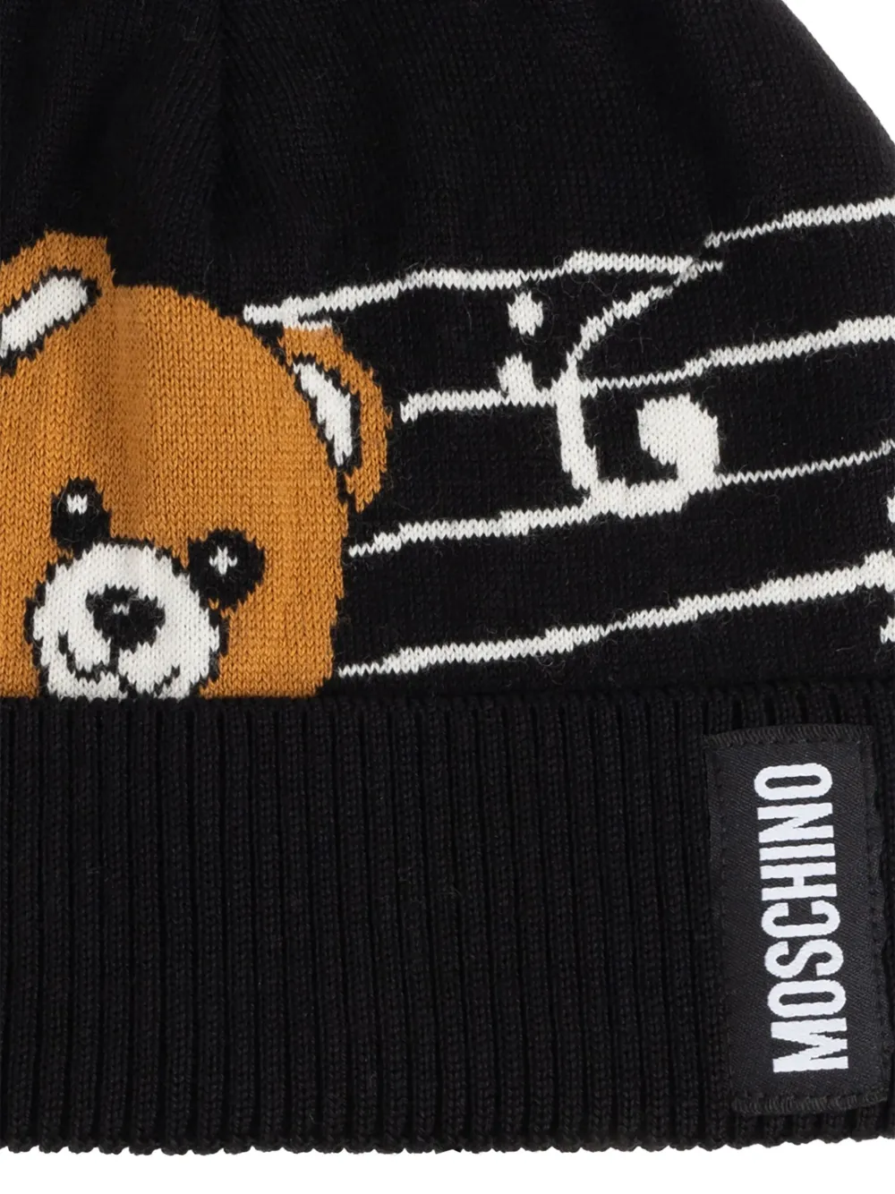 Moschino teddy-bear beanie Zwart