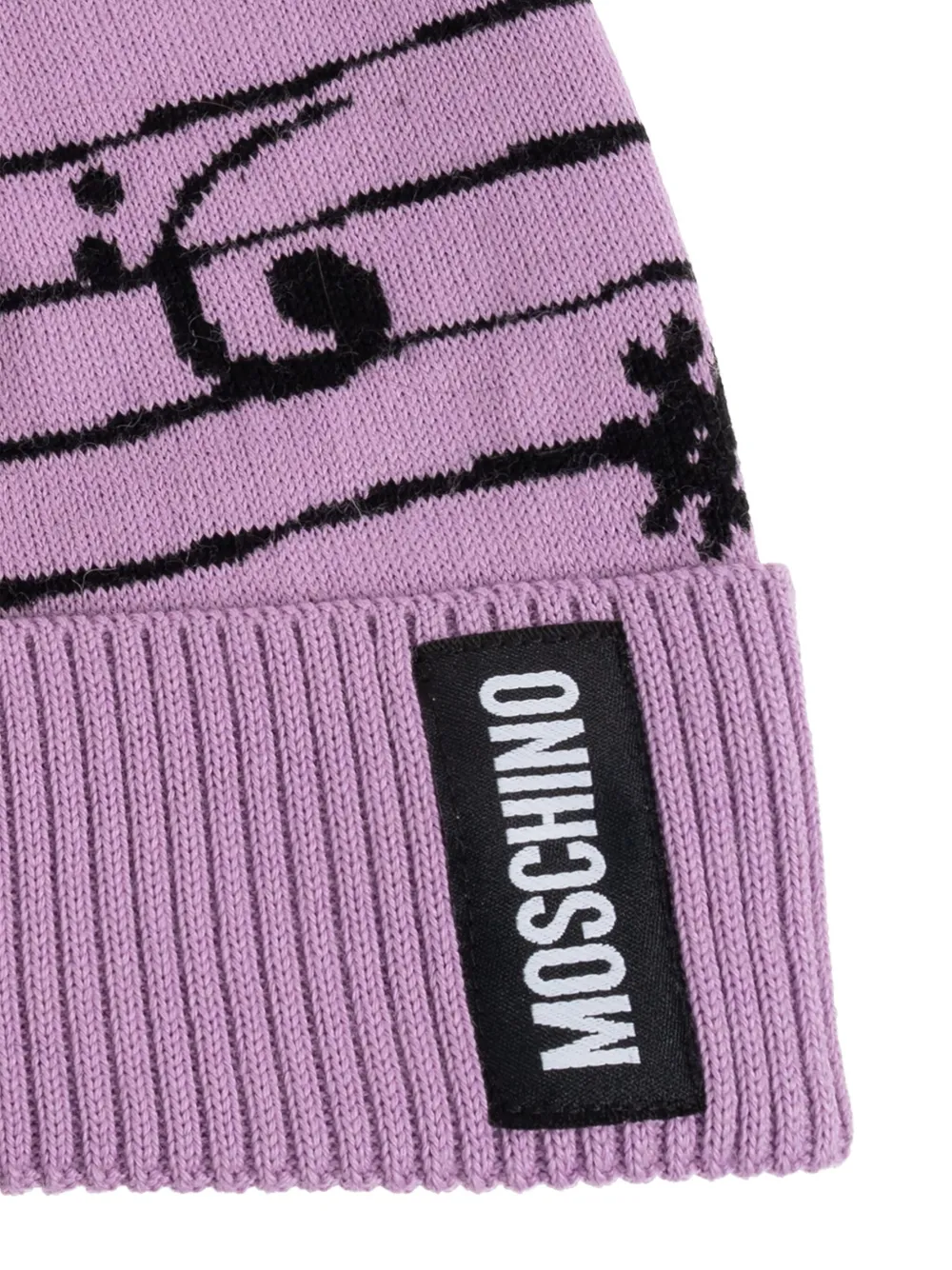 Moschino teddy-bear beanie Paars