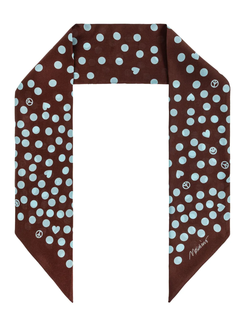 Moschino polka-dot silk scarf Bruin
