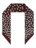 Moschino polka-dot silk scarf - Brown