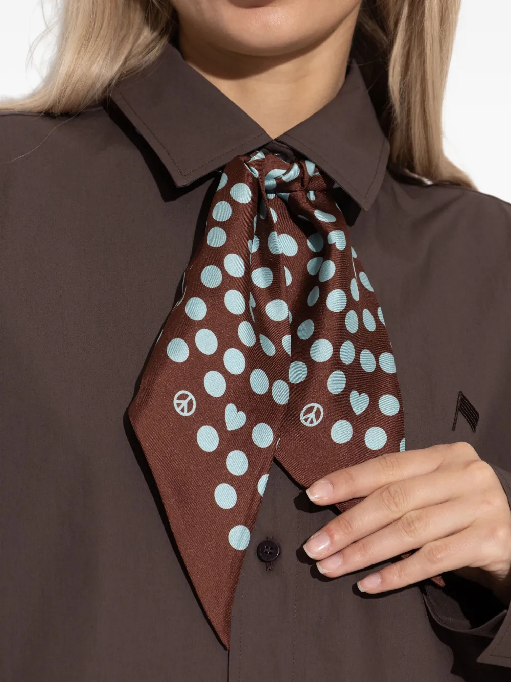 Moschino polka-dot silk scarf Bruin