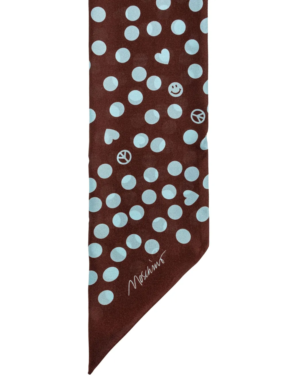 Moschino polka-dot silk scarf Bruin