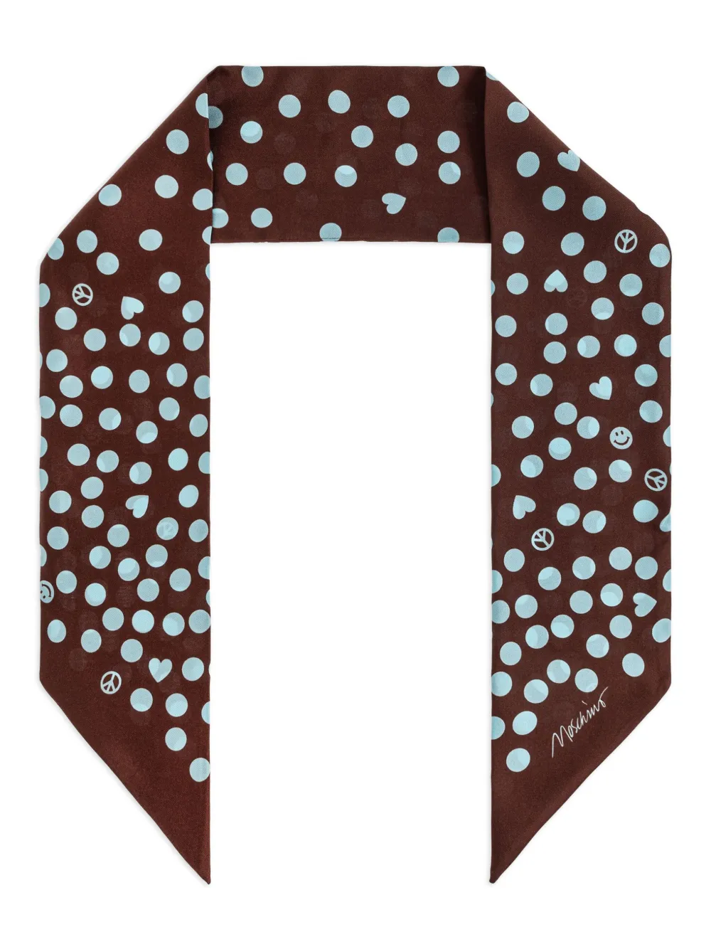 Moschino polka-dot silk scarf Bruin
