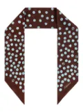 Moschino polka-dot silk scarf - Brown