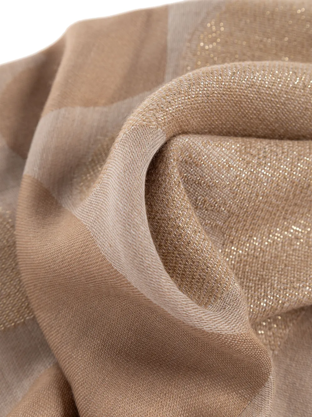 Moschino Sjaal met franje en hartenpatroon Beige