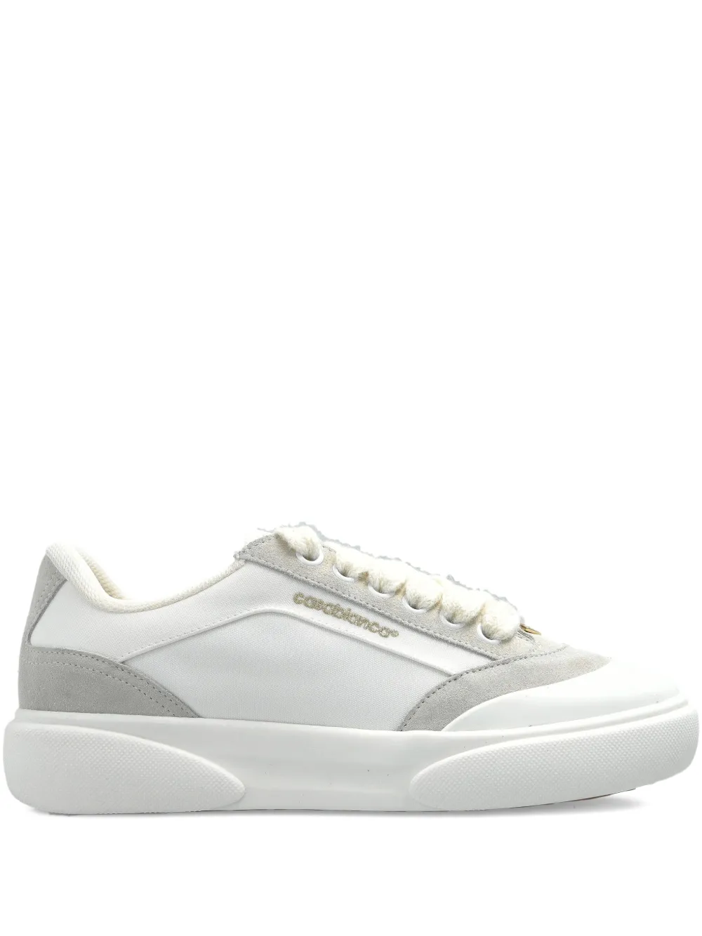 Casablanca suede-panel leather low-top sneakers White