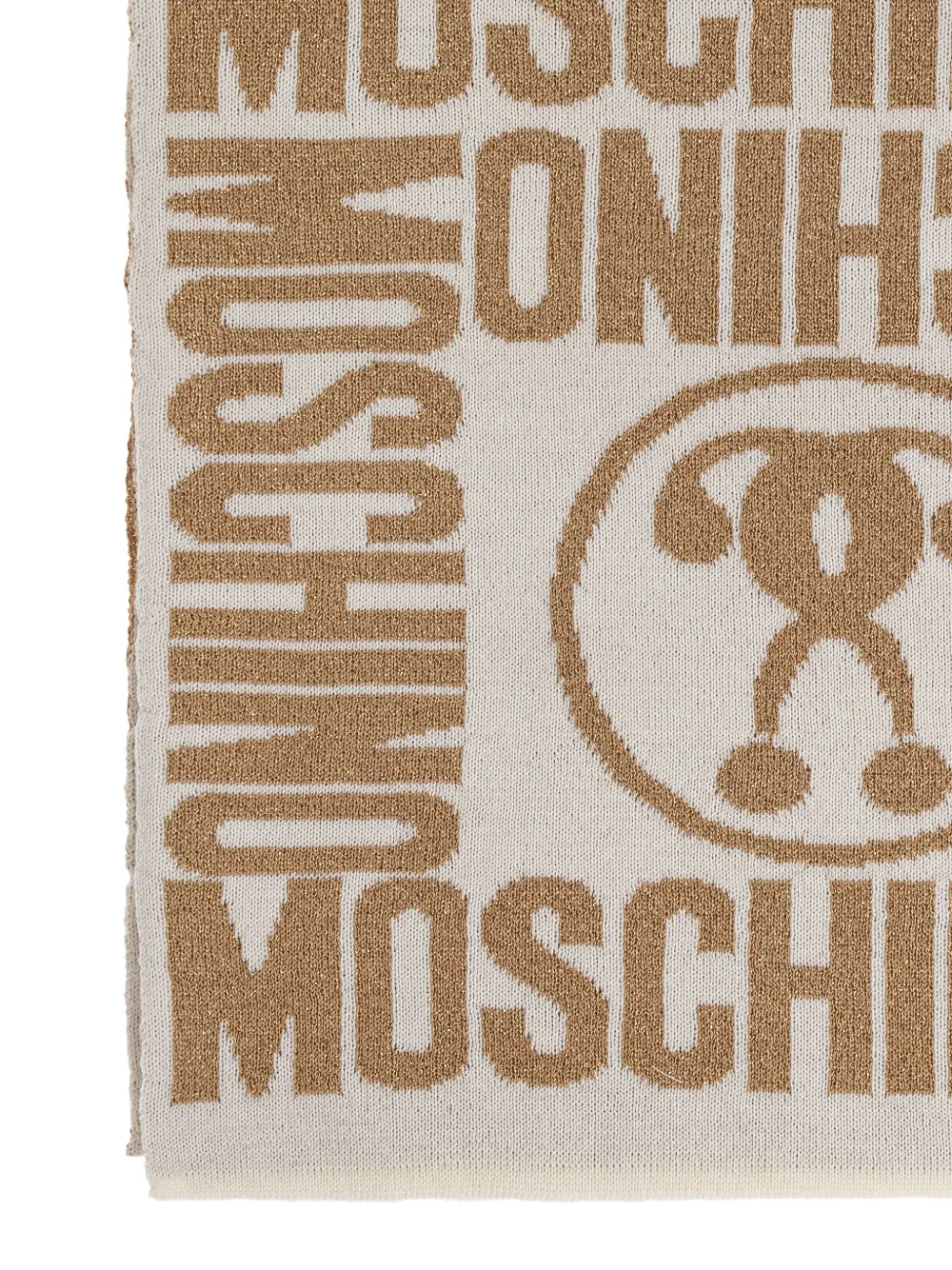 Moschino Sjaal met teddybeerprint en logopatroon Beige