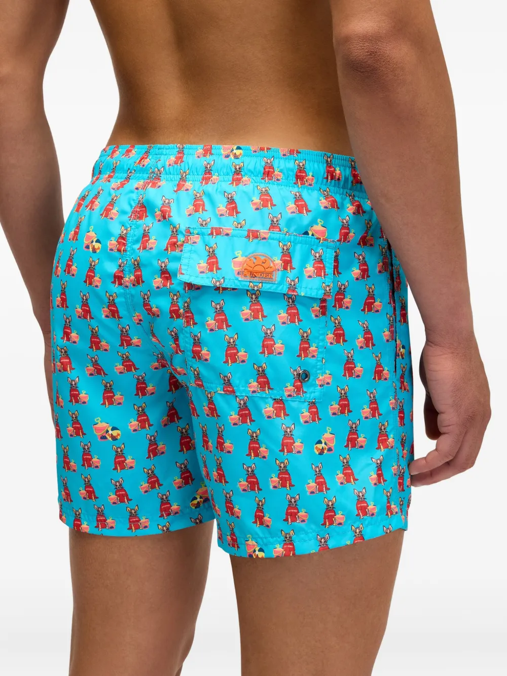 Sundek x Pelo Foundation zwembroek met hondenprint Blauw