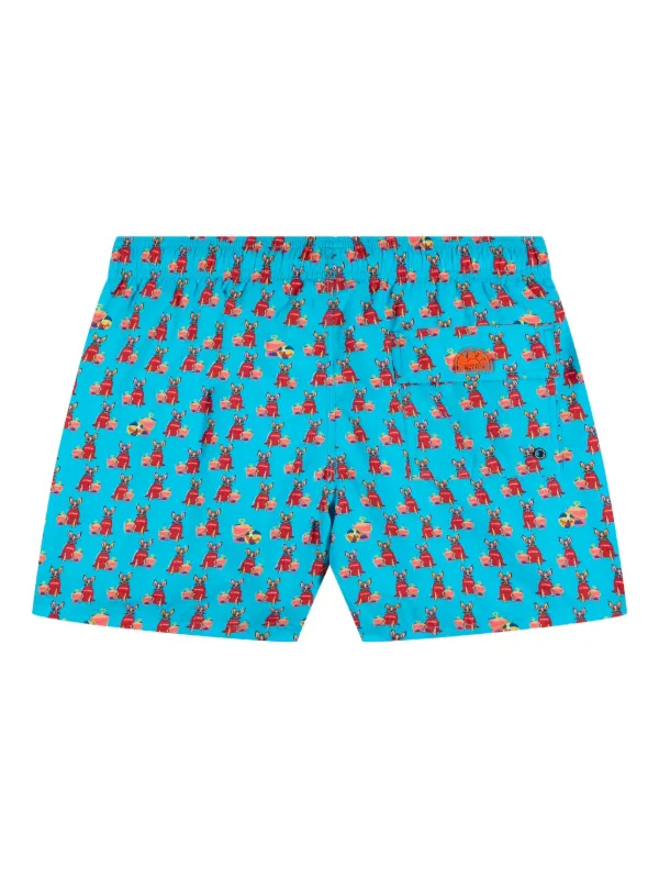 Sundek x Pelo Foundation dog-print Swim Shorts | Blue | FARFETCH