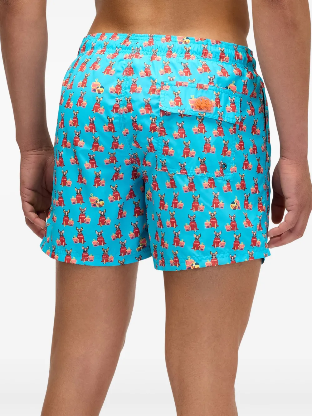 Sundek x Pelo Foundation zwembroek met hondenprint Blauw