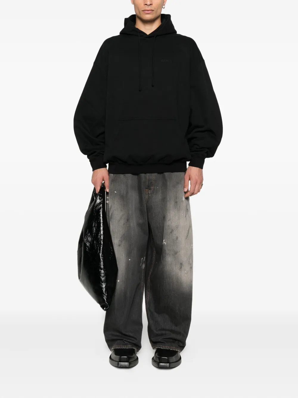 VETEMENTS Hoodie met geborduurd logo Zwart