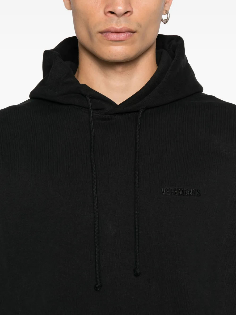 VETEMENTS Hoodie met geborduurd logo Zwart