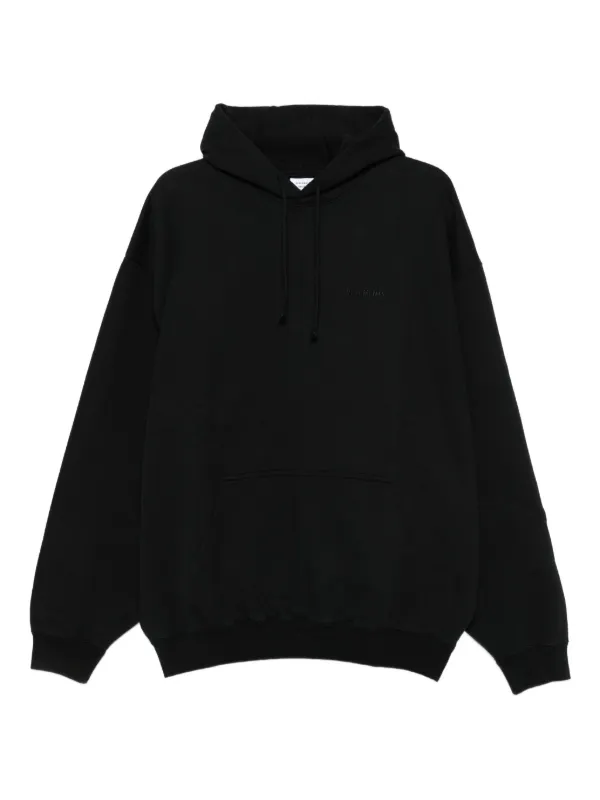 VETEMENTS ブラック フードパーカー　Lサイズ VETEMENTS ロゴ パーカー | ブラック | FARFETCH JP