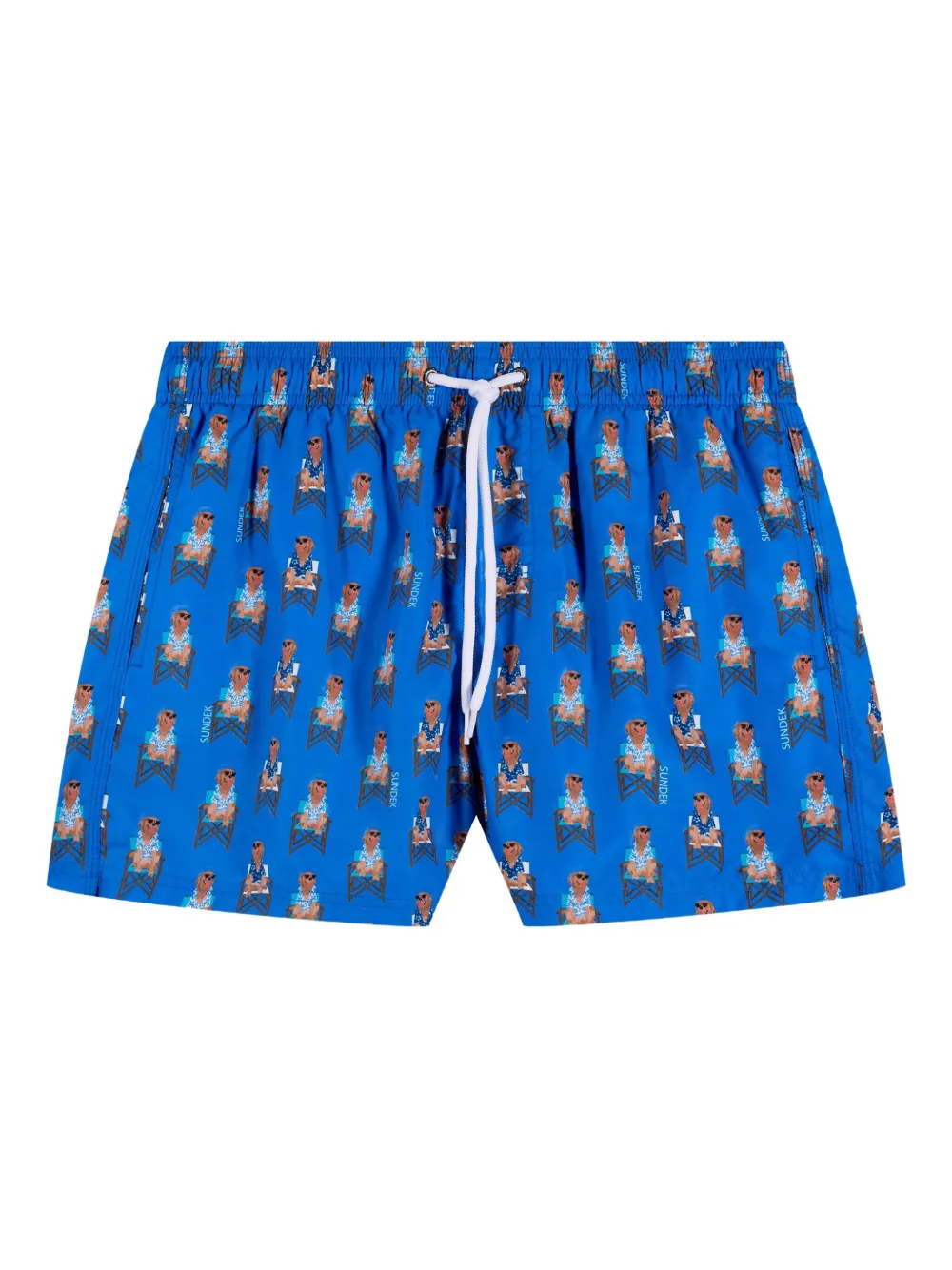 Sundek x Pelo Foundation zwembroek met hondenprint Blauw