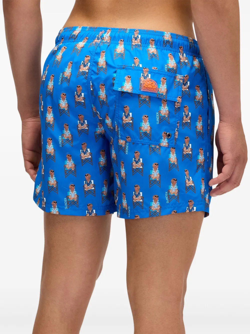 Sundek x Pelo Foundation zwembroek met hondenprint Blauw
