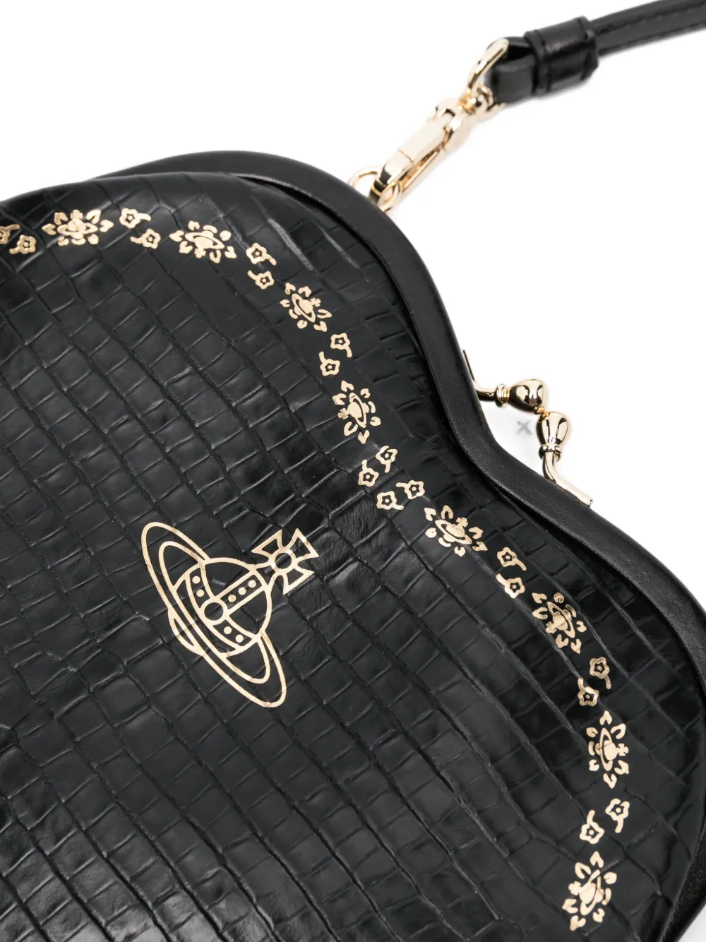 Vivienne Westwood mini Belle Heart Frame embellished bag Zwart