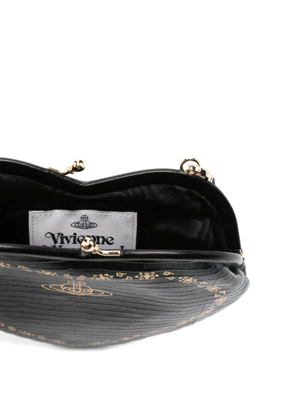 Vivienne Westwood mini Belle Heart Frame embellished bag Zwart