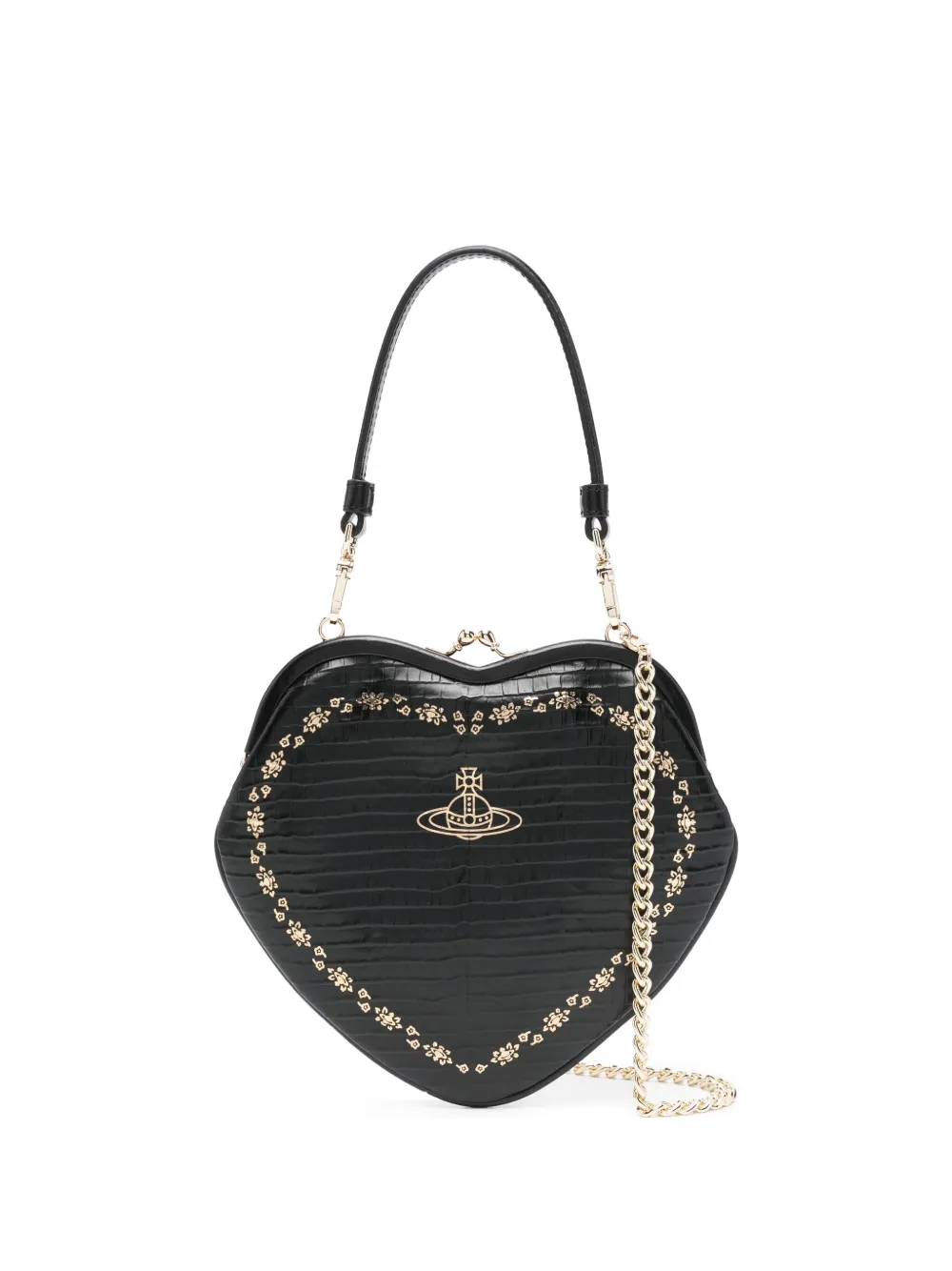 Vivienne Westwood mini Belle Heart Frame embellished bag Zwart