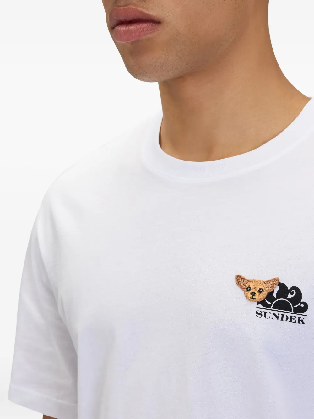 Sundek x Pelo Foundation T-shirt met borduurwerk Wit