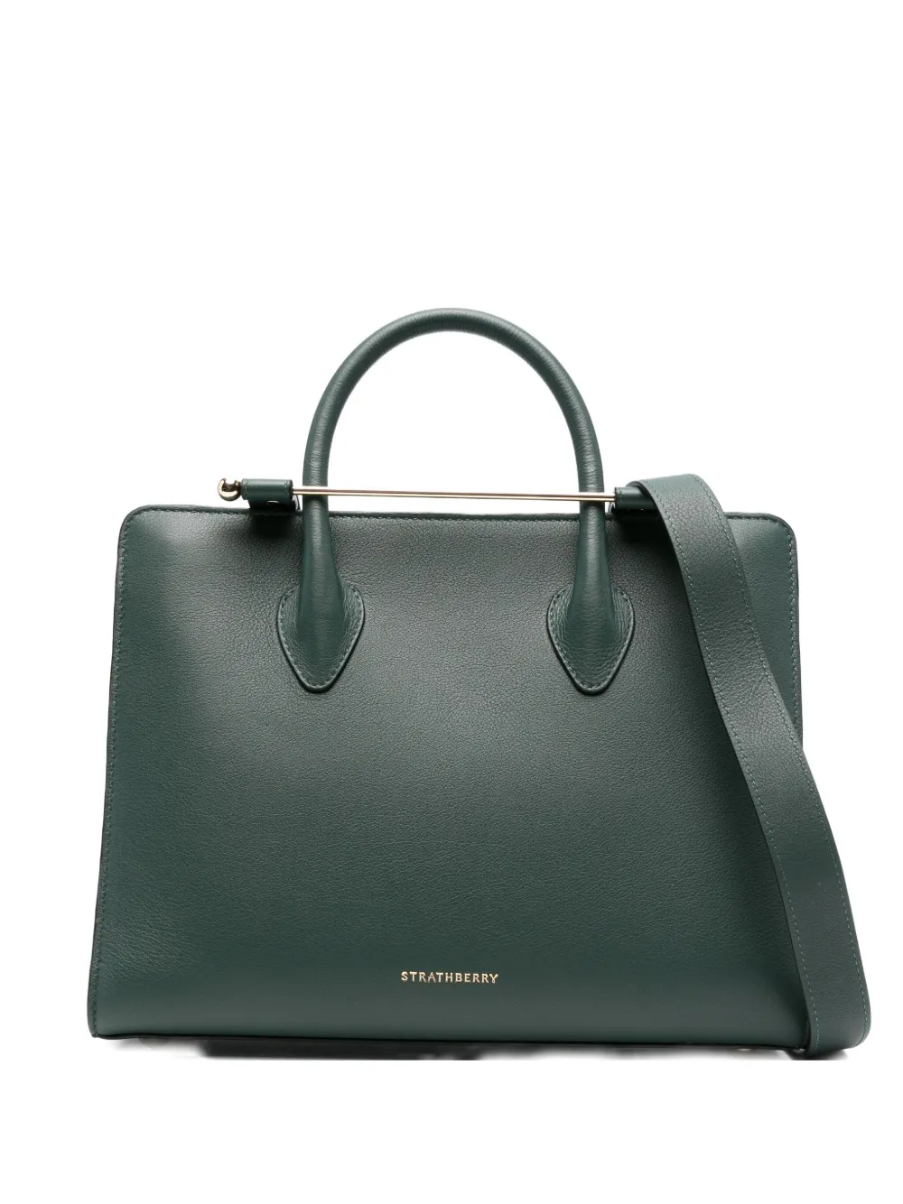 Strathberry Leather Tote Bag In Green