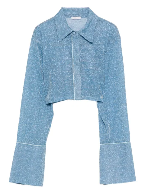 Oséree lurex cropped top