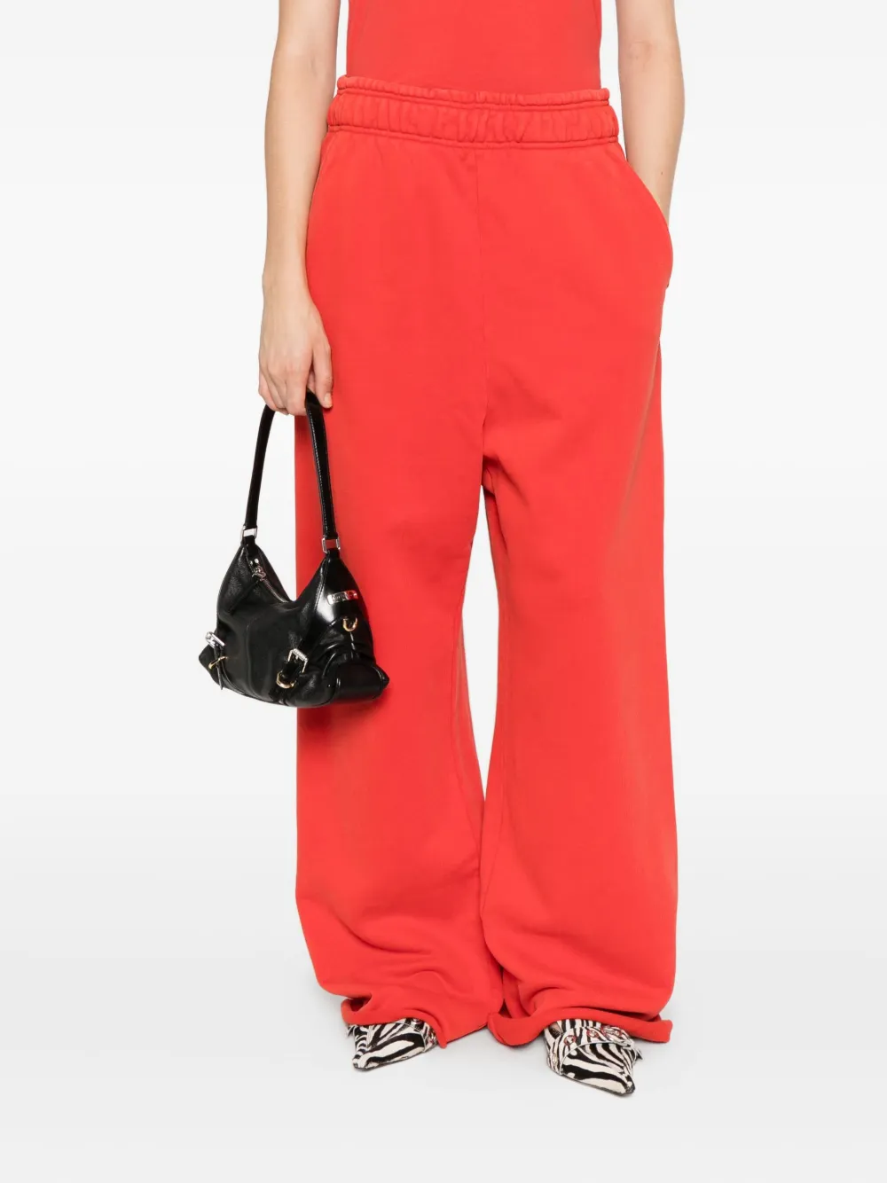 ENTIRE STUDIOS Broek met elastische tailleband en zijzak Rood