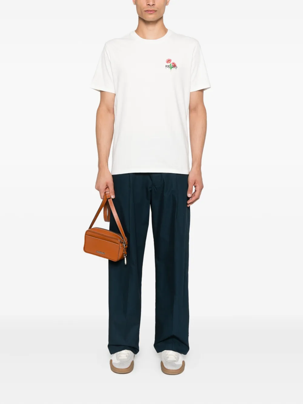 Kenzo T-shirt met geborduurde bloemen Wit