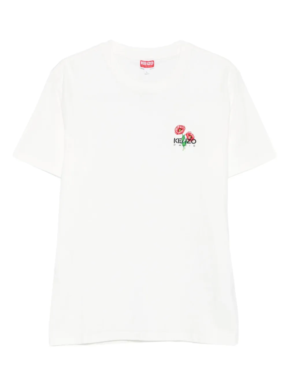 Kenzo T-shirt met geborduurde bloemen Wit