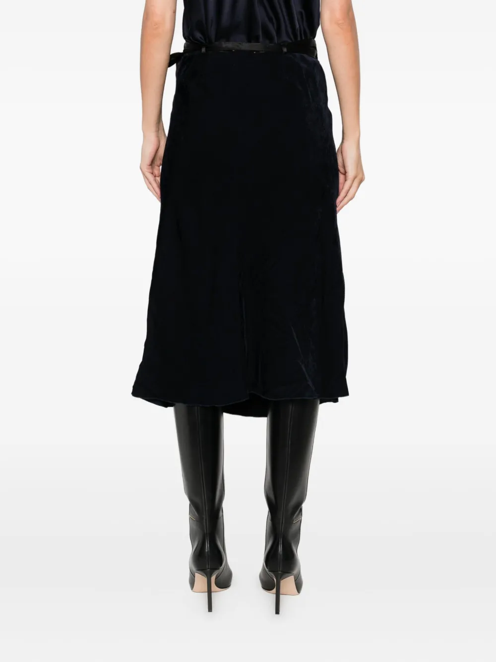 Forte wrap-design midi skirt Blauw