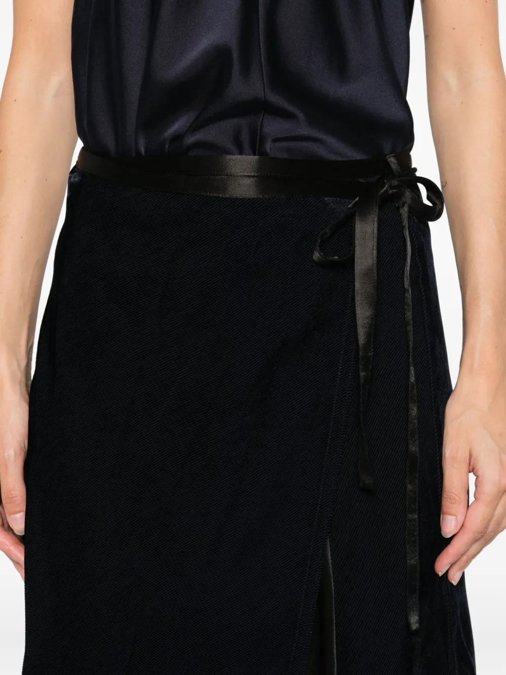 Forte wrap-design midi skirt Blauw