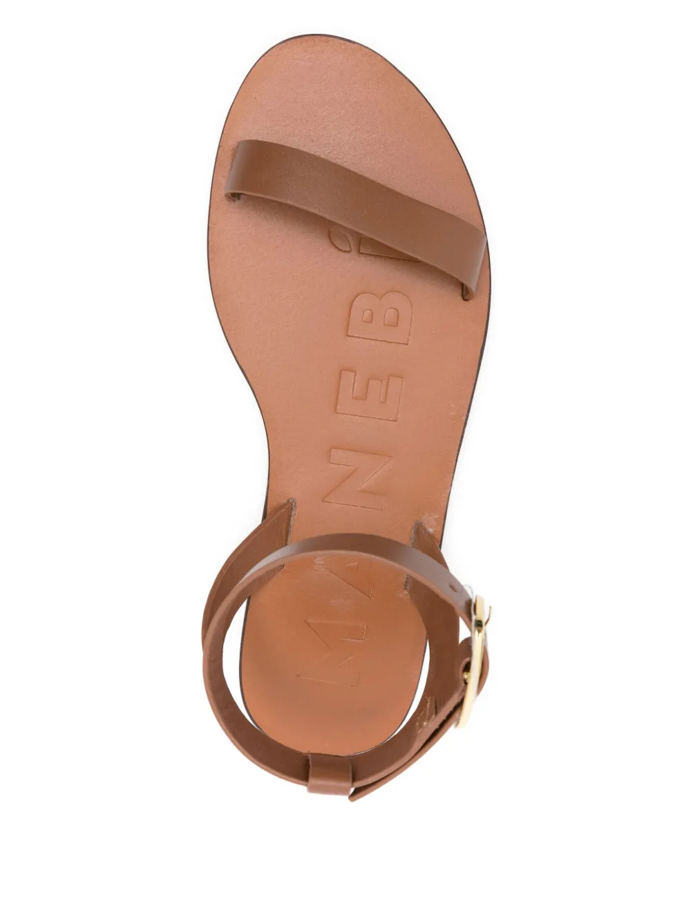 Manebi Chloe single-band buckle sandals Brown