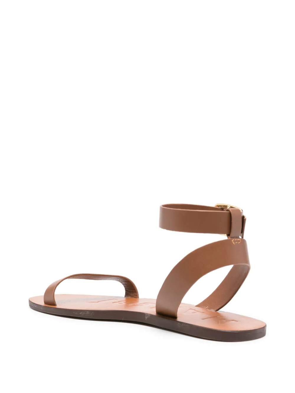 Manebi Chloe single-band buckle sandals Brown