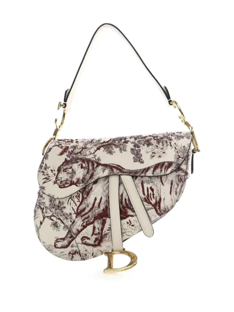 Christian Dior Pre-Owned 2018 Embroidered Calfskin Toile De Jouy Saddle Bag shoulder bag