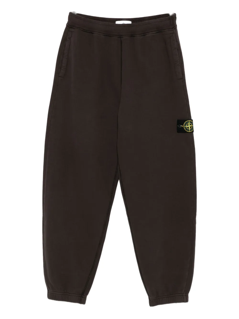 Stone Island 6200004 logo-patch cuffed trousers Grijs