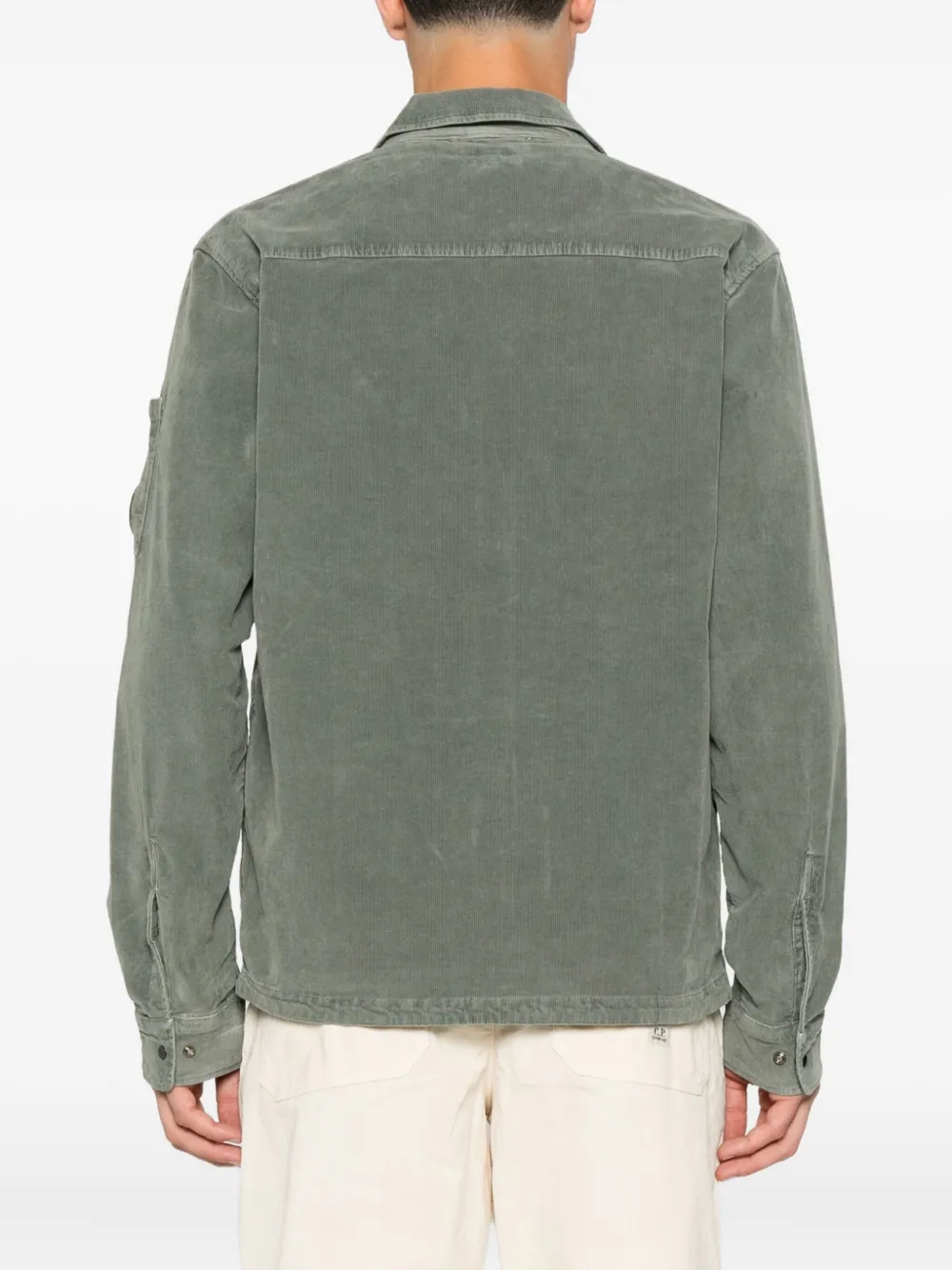 C.P. Company Ribfluwelen shirtjack met Lens-detail Groen