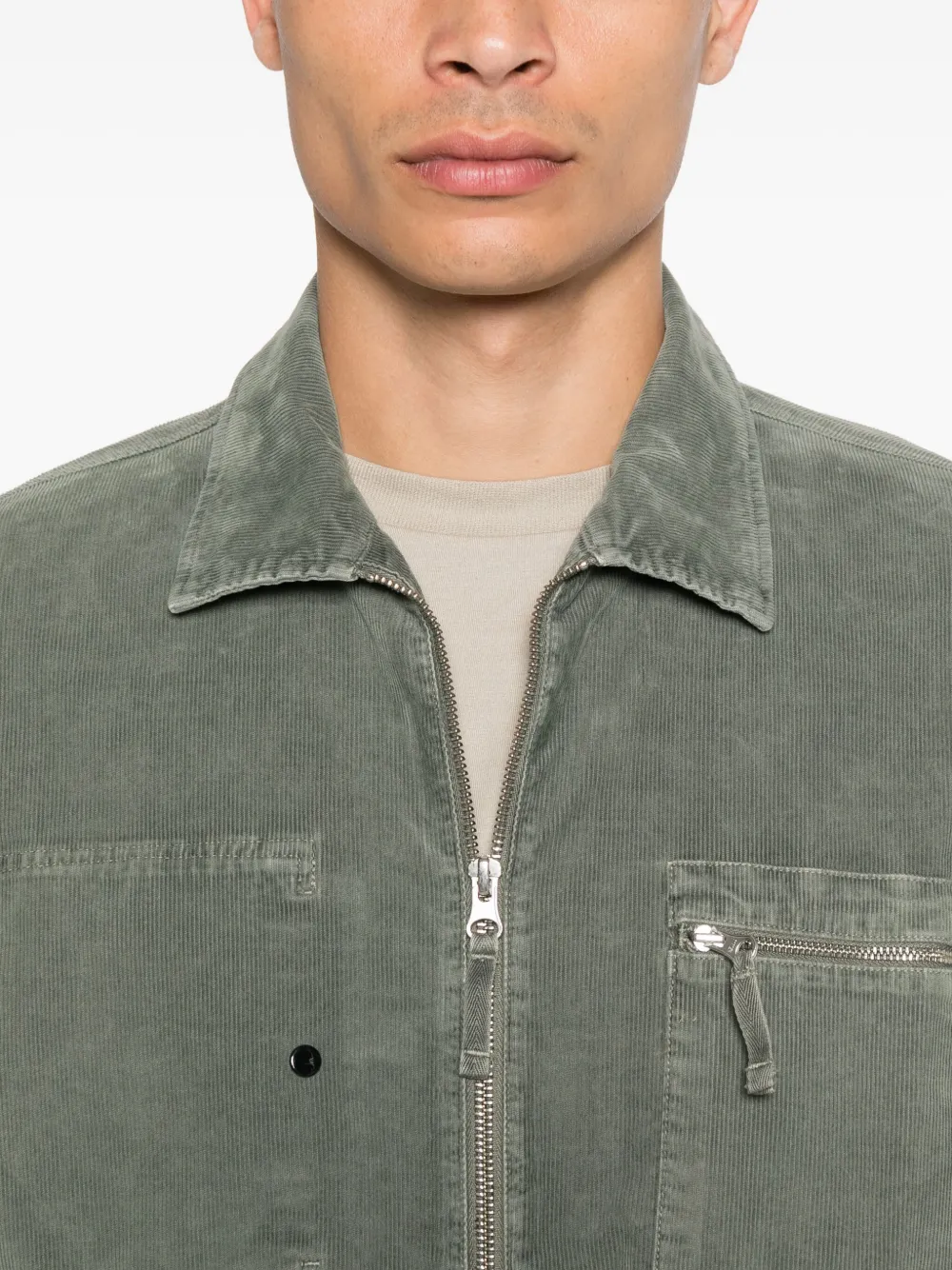 C.P. Company Ribfluwelen shirtjack met Lens-detail Groen
