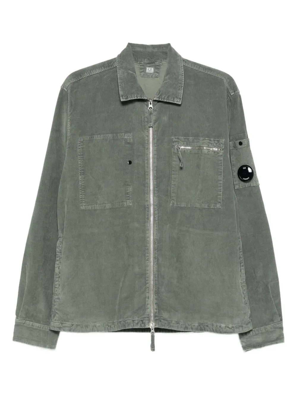 C.P. Company Lens-detail corduroy shirt jacket - グリーン C.P. Company Lens-detail corduroy shirt jacket - グリーン