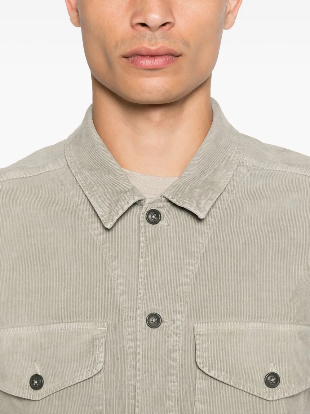 C.P. Company Ribfluwelen shirtjack met Lens-detail Groen