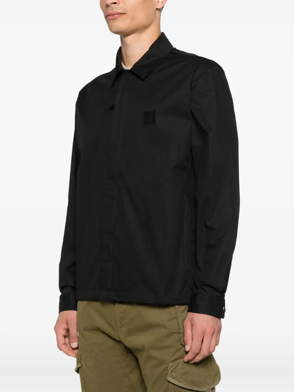 C.P. Company Katoenen jack met logodetail Zwart