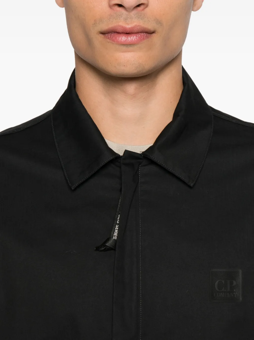 C.P. Company Katoenen jack met logodetail Zwart