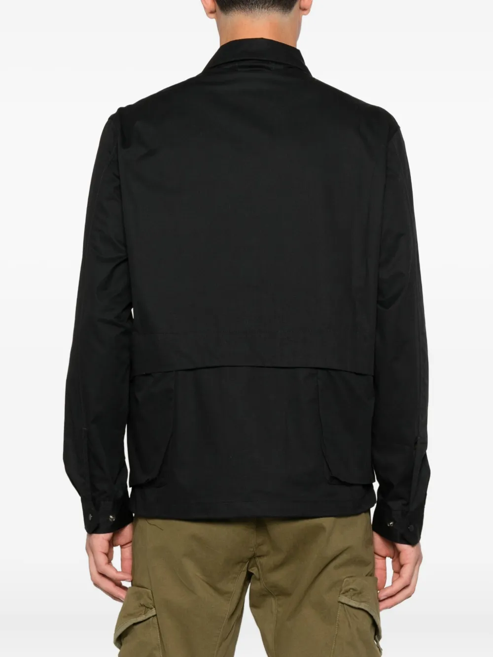 C.P. Company Katoenen jack met logodetail Zwart