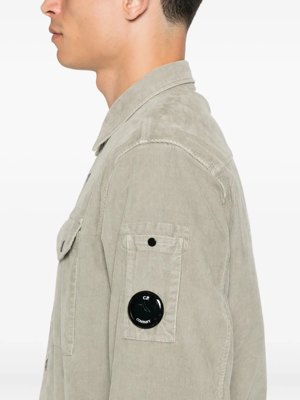 C.P. Company Lens-detail corduroy shirt Groen