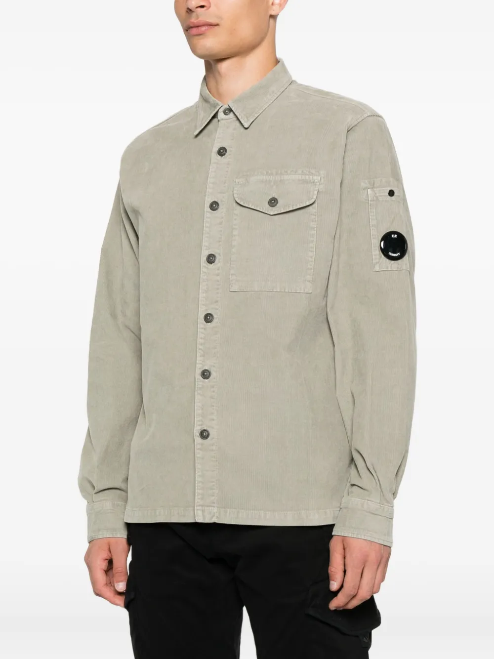C.P. Company Lens-detail corduroy shirt Groen