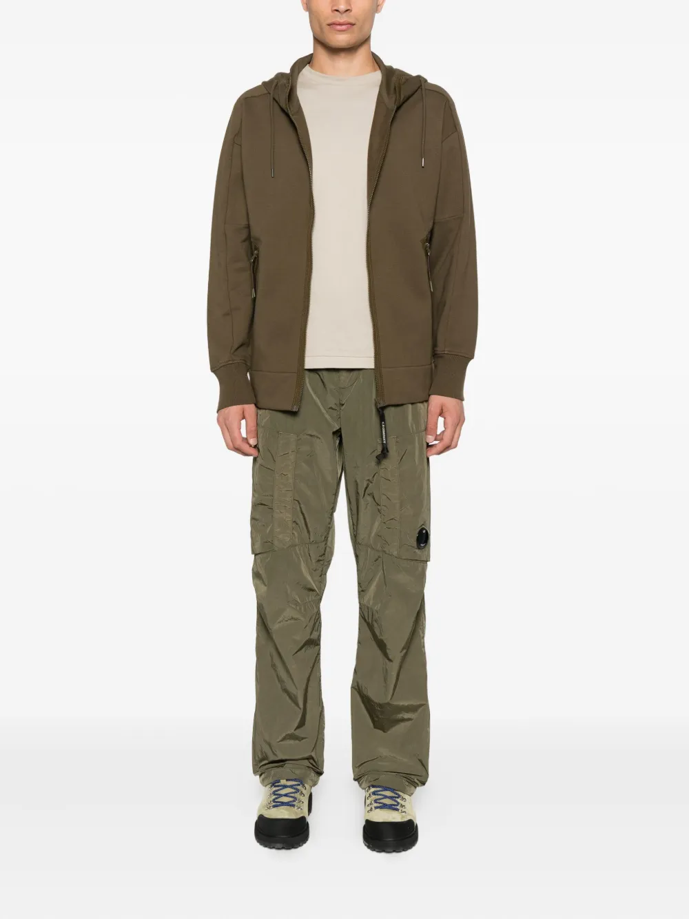 C.P. Company Hoodie met rits Groen