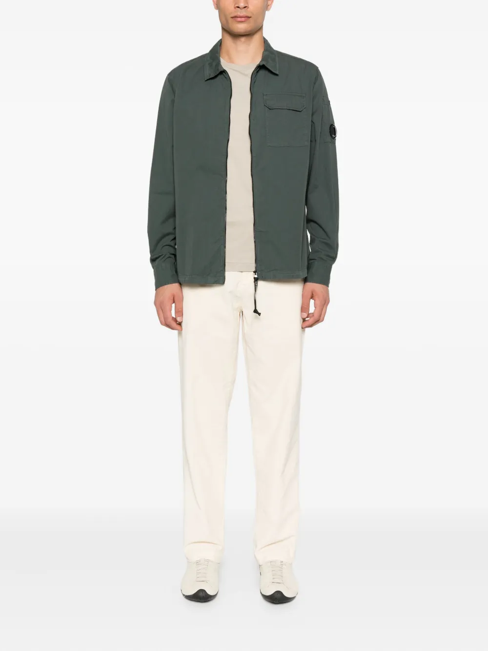 C.P. Company Broek van stretch-katoen Geel