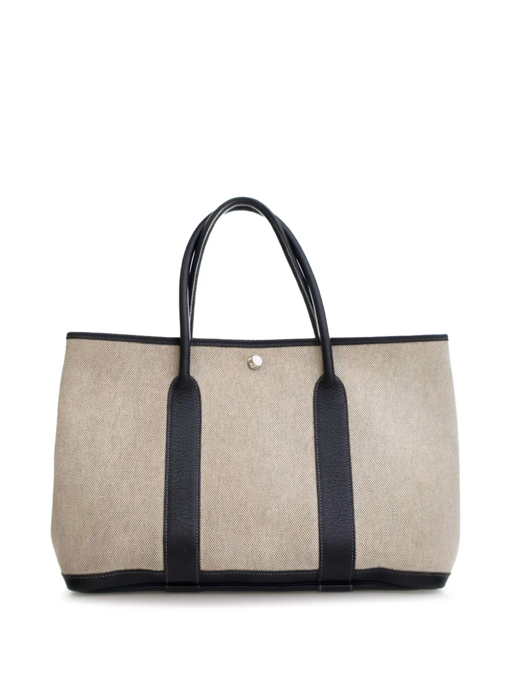 Hermès Pre-Owned 2004 トワル&バッファローレザー ガーデンパーティー36 ハンドバッグ - ブラウン Hermès Pre-Owned 2004 トワル&バッファローレザー ガーデンパーティー36 ハンドバッグ - ブラウン