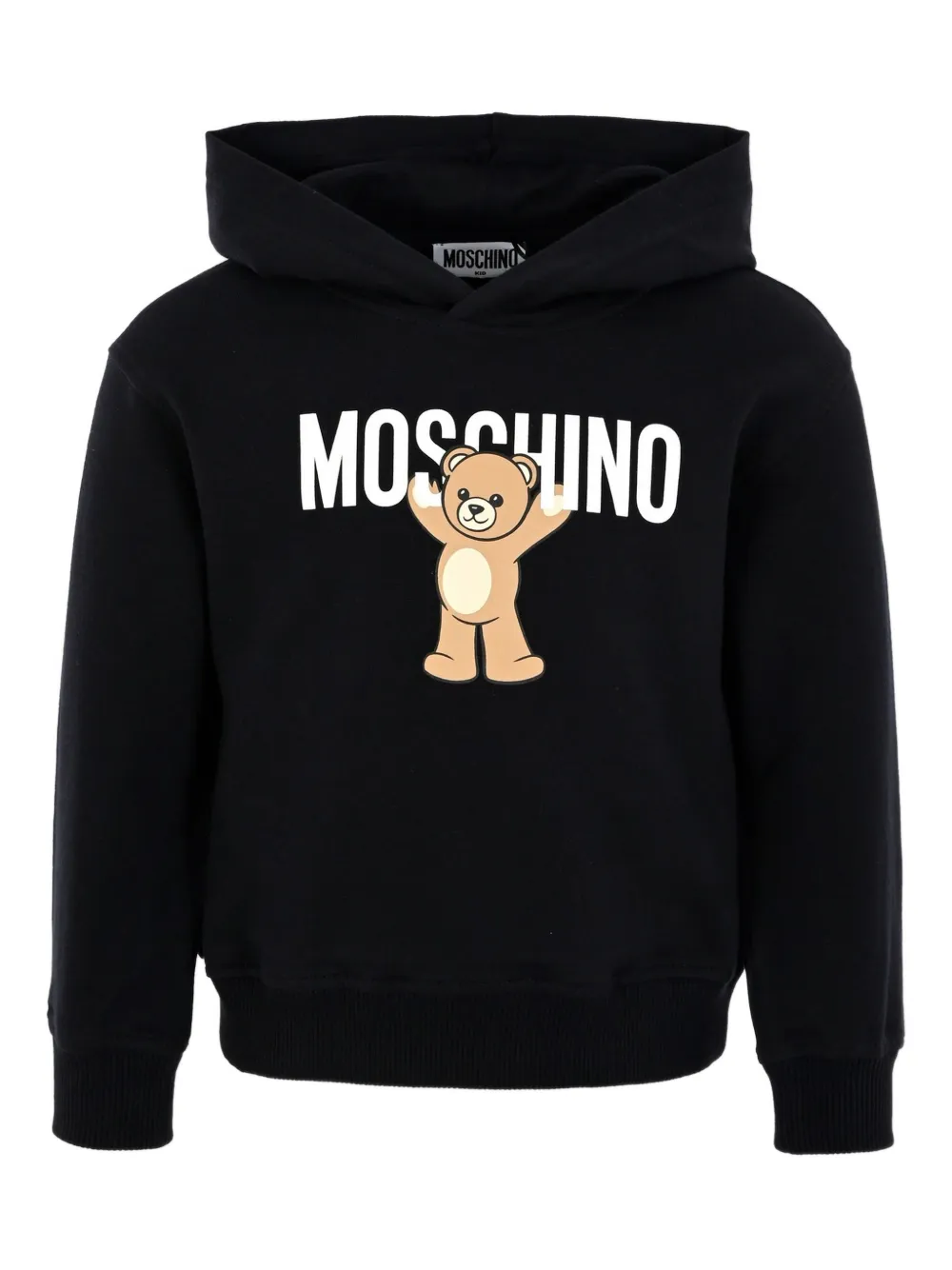 Moschino Kids teddy-print hoodie Zwart