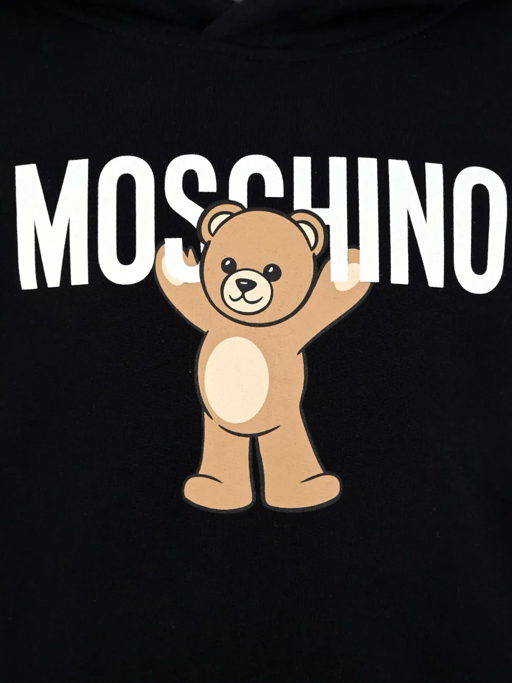 Moschino Kids teddy-print hoodie Zwart